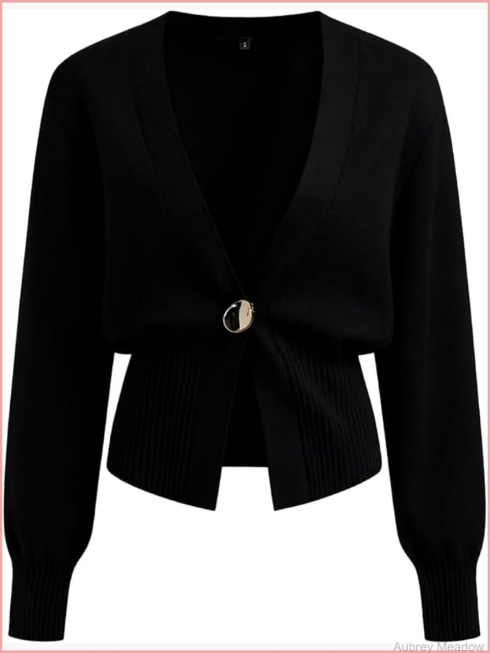 V-Neck Cardigan Sweater Long Sleeve Button Down Lightweight Tuxedo Hem Fall